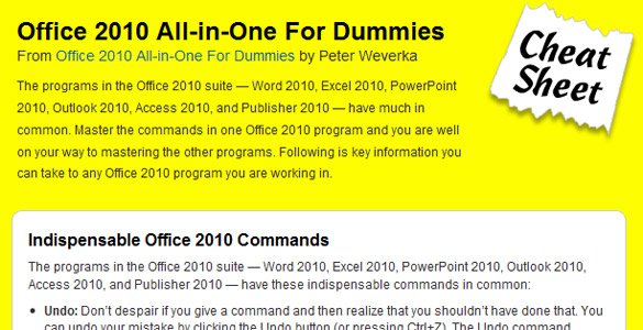 Office 2010 – all in one for dummies