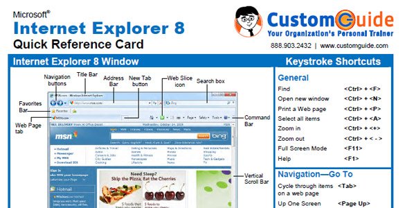 Internet Explorer 8 – quick reference card